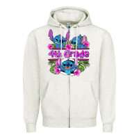 Oatmeal Heather preview flower stitch  4th grade Zipper Hoodie - AdoDesignShop