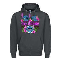 Smoke preview flower stitch  4th grade Zipper Hoodie - AdoDesignShop