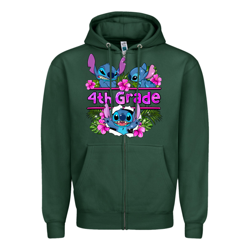 Preview Flower Stitch  4th Grade Zipper Hoodie by AdoDesignShop | Teevron