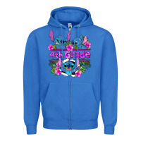True Royal preview flower stitch  4th grade Zipper Hoodie - AdoDesignShop