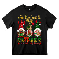 Black Chillin' with my gnomes Heavy Core Tee - NancyCooperArtShop