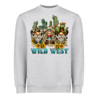 Heather Grey wild west western gnome Heavyweight Sweatshirt - BarkalooDesign