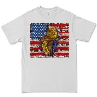 Dove Grey jesus christ with american flag Premium Tee - TumblerDesignByShophia