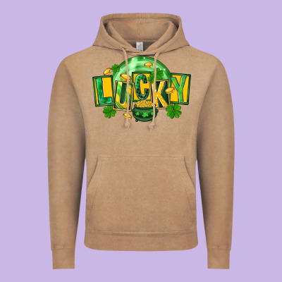 St. Patrick's Day Lucky Vintage Hoodie Designed By Fadigitalartstudio