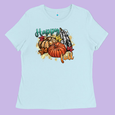 Happy Fall Ladies Tee Designed By Cowgirlartshop