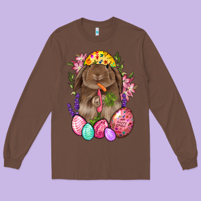 Rabbit And Carrot Easter Long Sleeve Tee Designed By Bundleandbundleshop