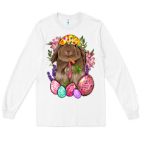 White Rabbit And Carrot Easter Long Sleeve Tee - BundleAndBundleShop