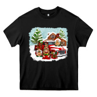 Black Christmas gnomes with red truck Heavy Core Tee - NancyCooperArtShop