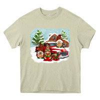 Mossy Christmas gnomes with red truck Heavy Core Tee - NancyCooperArtShop