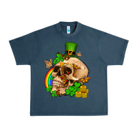 Midnight Navy St. Patrick's boho skull Urban Heavy Tee - OliviaCreatesArt