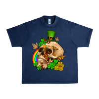 Navy St. Patrick's boho skull Urban Heavy Tee - OliviaCreatesArt