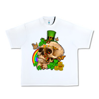 White St. Patrick's boho skull Urban Heavy Tee - OliviaCreatesArt