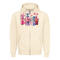 Sandshell breast cancer stitch coffee cups Zipper Hoodie - AdoDesignShop