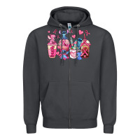 Smoke breast cancer stitch coffee cups Zipper Hoodie - AdoDesignShop