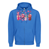 True Royal breast cancer stitch coffee cups Zipper Hoodie - AdoDesignShop
