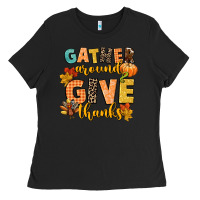 Black gather around and give thanks Ladies Tee - CowGirlArtShop