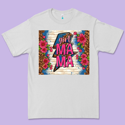 Girl Mama Thunder With Flowers Premium Tee Designed By Tumblerdesignbyshophia