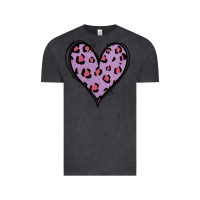 Vintage Black Glitter Purple Leopard Heart Vintage Tee - Jasminsmagicworld