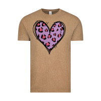 Vintage Coffee Glitter Purple Leopard Heart Vintage Tee - Jasminsmagicworld