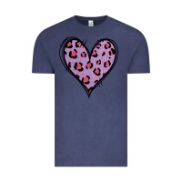 Vintage Denim Glitter Purple Leopard Heart Vintage Tee - Jasminsmagicworld