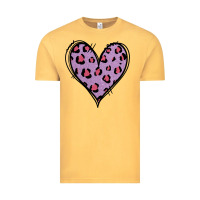 Vintage Mustard Glitter Purple Leopard Heart Vintage Tee - Jasminsmagicworld