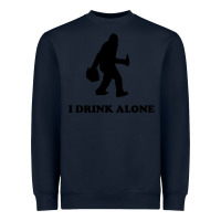 Navy bigfoot sasquatch i drink alone Heavyweight Sweatshirt - artisFamous