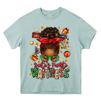Arona santa's favorite waitress messy bun Heavy Core Tee - texasbilliewilder