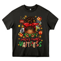 Asphalt santa's favorite waitress messy bun Heavy Core Tee - texasbilliewilder