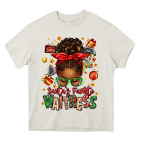 Cream santa's favorite waitress messy bun Heavy Core Tee - texasbilliewilder