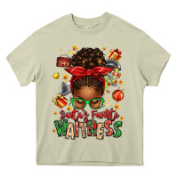 Mossy santa's favorite waitress messy bun Heavy Core Tee - texasbilliewilder