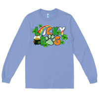 Colony Blue lucky dog St. Patricks Day Long Sleeve Tee - FaDigitalArtStudio