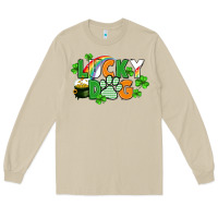 Mushroom lucky dog St. Patricks Day Long Sleeve Tee - FaDigitalArtStudio