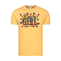 Vintage Mustard All American Girl Vintage Tee - CowCowDesign