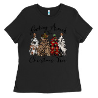Black rocking around the christmas tree Ladies Tee - CowGirlArtShop