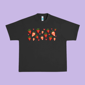 Strawberry Urban Heavy Tee Designed By Jasminsmagicworld
