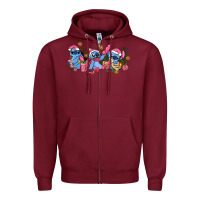 Burgundy pink christmas stitch and gifts Zipper Hoodie - AdoDesignShop
