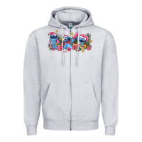 Heather Grey pink christmas stitch and gifts Zipper Hoodie - AdoDesignShop