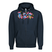 Navy pink christmas stitch and gifts Zipper Hoodie - AdoDesignShop