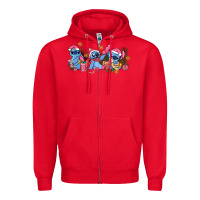 Red pink christmas stitch and gifts Zipper Hoodie - AdoDesignShop