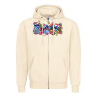 Sandshell pink christmas stitch and gifts Zipper Hoodie - AdoDesignShop