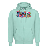 Seafoam pink christmas stitch and gifts Zipper Hoodie - AdoDesignShop