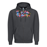 Smoke pink christmas stitch and gifts Zipper Hoodie - AdoDesignShop