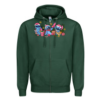 Sports Green pink christmas stitch and gifts Zipper Hoodie - AdoDesignShop