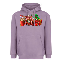 Lavender Christmas coffee cups with gift and Christmas tree Heavyweight Hoodie - AdoDesignShop
