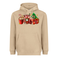 Mushroom Christmas coffee cups with gift and Christmas tree Heavyweight Hoodie - AdoDesignShop