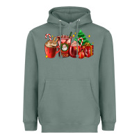 Sage Christmas coffee cups with gift and Christmas tree Heavyweight Hoodie - AdoDesignShop