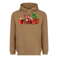 Toasted Coconut Christmas coffee cups with gift and Christmas tree Heavyweight Hoodie - AdoDesignShop