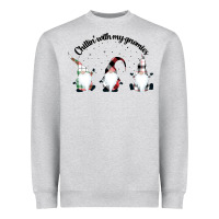 Heather Grey chillin' with my gnomies for light Heavyweight Sweatshirt - artisFamous