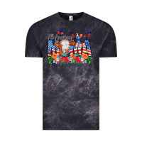 Cloud Black All American Mama Cow Flowers Vintage Tee - CowCowDesign