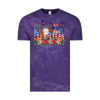 Cloud Purple All American Mama Cow Flowers Vintage Tee - CowCowDesign